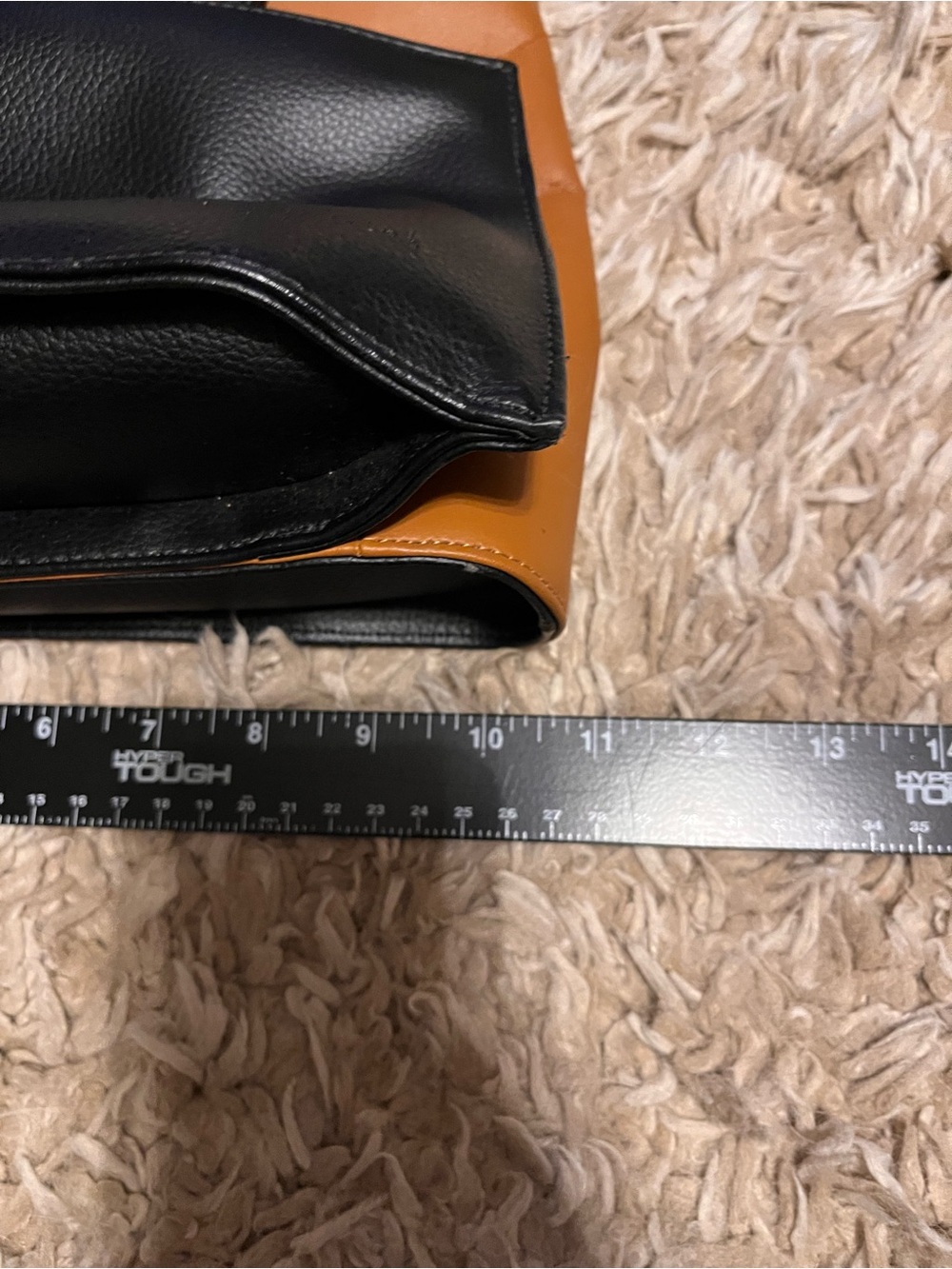 Cleo & Patek Paris Black Tan Colorblock Asymmetrical Leather Purse Parisian - Picture 10 of 12